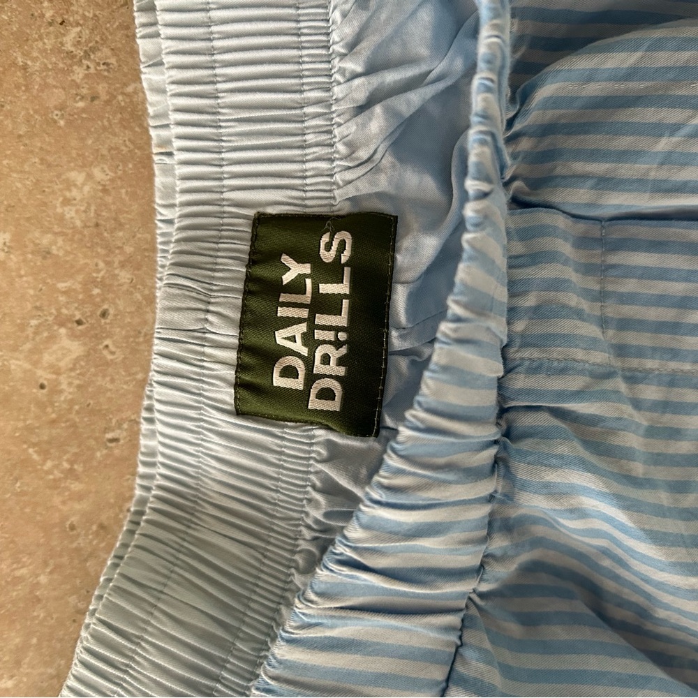 Daily Drills Blue Striped Poplin Button Down - Picture 4 of 6
